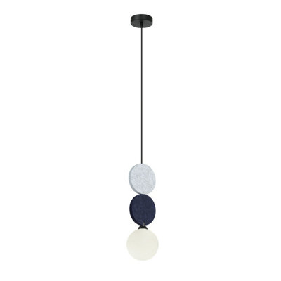 Luminosa Lighting Luminosa Andrea Slim Pendant Ceiling Light BlackGreyBlueNavy Blue from B&Q