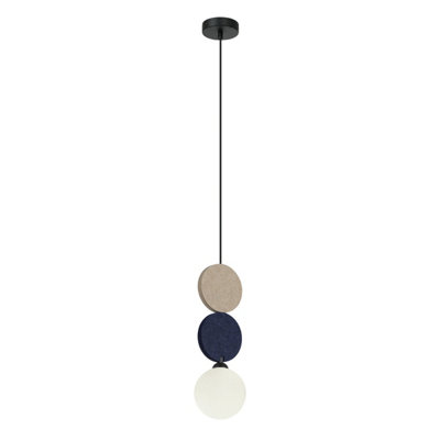 B&Q -  Luminosa Andrea Slim Pendant Ceiling Light BeigeBlue