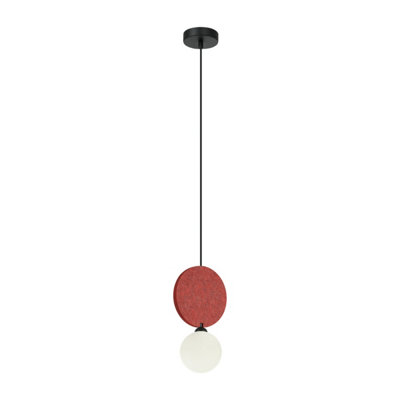 Luminosa Lighting Luminosa Andrea Slim Pendant Ceiling Light BlackRed from B&Q