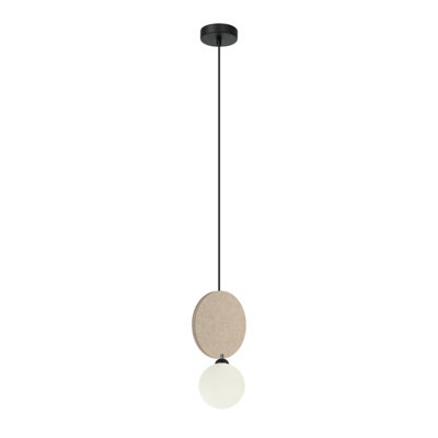 B&Q -  Luminosa Andrea Slim Pendant Ceiling Light BlackBeige
