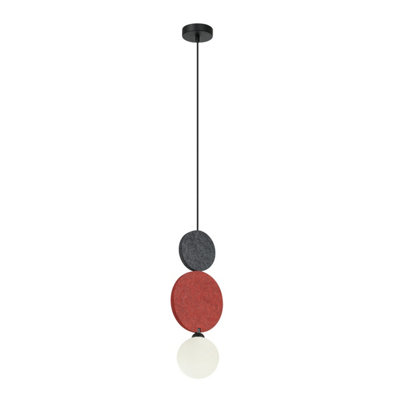 Luminosa Lighting Luminosa Andrea 43Cm Slim Pendant Ceiling Light BlackGreyRed from B&Q