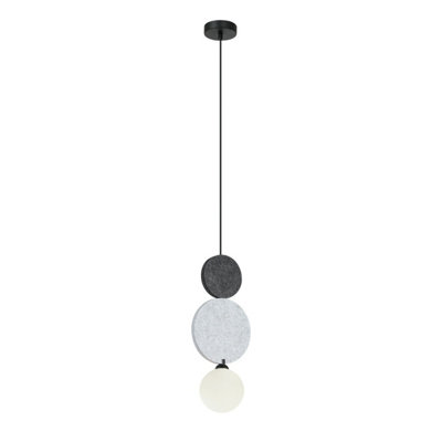 Luminosa Lighting Luminosa Andrea Slim Pendant Ceiling Light BlackGrey from B&Q