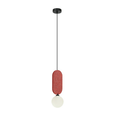 Luminosa Lighting Luminosa Lorenzo Slim Pendant Ceiling Light Red from B&Q