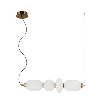 Luminosa Lighting Luminosa Nico Bar Pendant Ceiling Light BlackGold 3000K Warm White from B&Q
