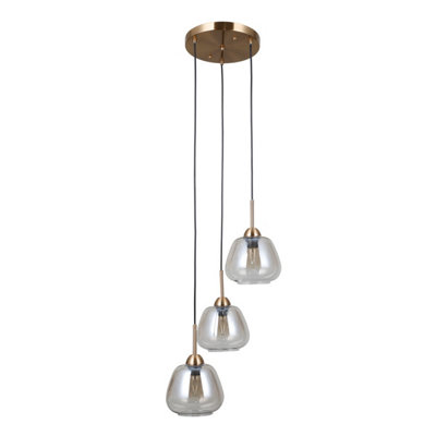 Luminosa Lighting Luminosa Felis Cluster Pendant Ceiling Light Gold 3Xe27 from B&Q