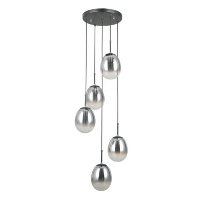 Luminosa Lighting Luminosa Meolo Cluster Pendant Ceiling Light Matt Black 5Xe14 from B&Q