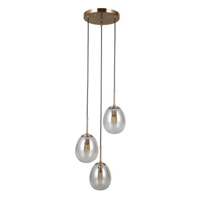 Luminosa Lighting Luminosa Meolo Cluster Pendant Ceiling Light Gold 3Xe14 from B&Q