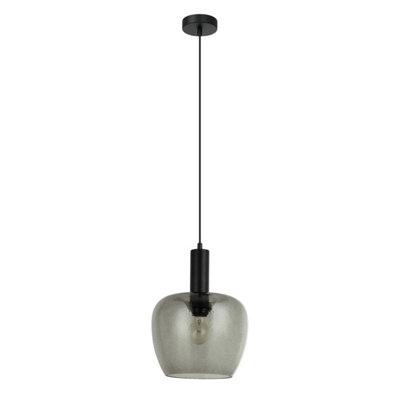 Luminosa Lighting Luminosa Aprica Dome Pendant Ceiling Light Black from B&Q