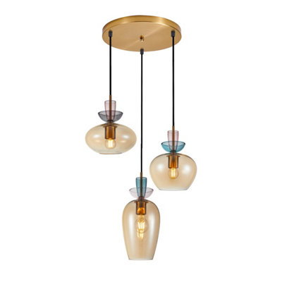 Luminosa Lighting Luminosa Fanda Cluster Pendant Ceiling Light Gold 3Xe27 from B&Q