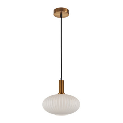 Luminosa Lighting Luminosa Della Globe Dome Pendant Ceiling Light Gold from B&Q