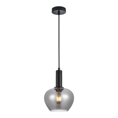 Luminosa Lighting Luminosa Stabla Dome Pendant Ceiling Light Black from B&Q