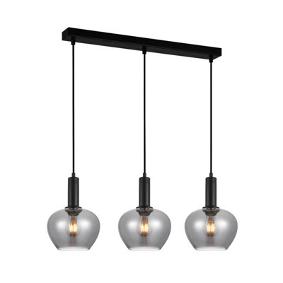 Luminosa Lighting Luminosa Stabla Bar Pendant Ceiling Light Black 3Xe27 from B&Q