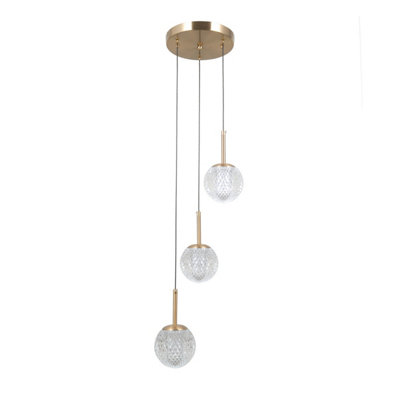Luminosa Lighting Luminosa Padri Cluster Pendant Ceiling Light Gold 3Xg9 from B&Q
