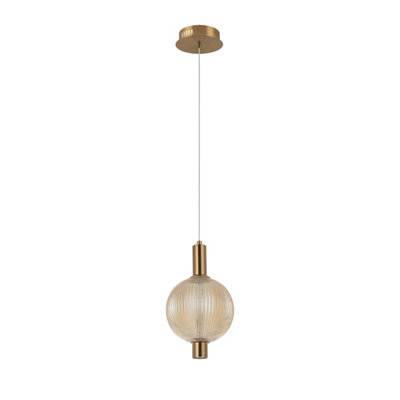 Luminosa Lighting Luminosa Lenti Slim Pendant Ceiling Light Brass 3000K Warm White from B&Q