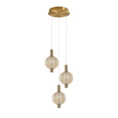 Luminosa Lighting Luminosa Lenti Cluster Pendant Ceiling Light Brass 3000K Warm White from B&Q