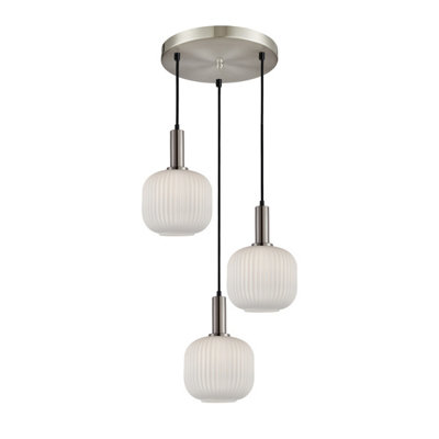Luminosa Lighting Luminosa Penzi Cluster Pendant Ceiling Light Silver 3Xe27 from B&Q