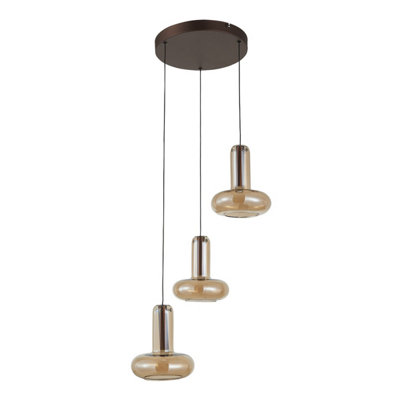 Luminosa Lighting Luminosa Carote Cluster Pendant Ceiling Light Copper 3000K Warm White3 Step Dimmable 3Xled from B&Q