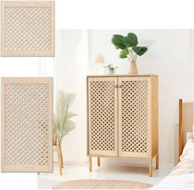 Pinewood Lattice Door Natural Louvre Cabinet Door Wardrobe Rustic Single Slatted Door Diy Ready To Paint Stain 993X594mm from B&Q