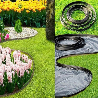 Lawn Border SetEasy Border 100mm Black 10M With Pegs from B&Q