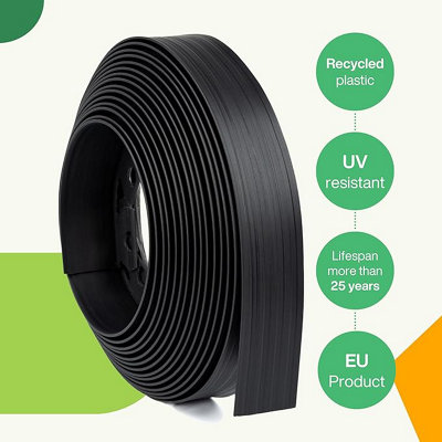 Lawn Border SetEasy Border 40mm Black 10M With Pegs from B&Q