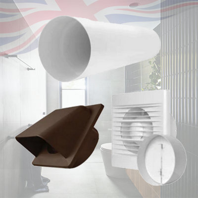 Brown Wall Vent Kit With Styl Timer Extractor FanComplete Through Wall Solution from B&Q