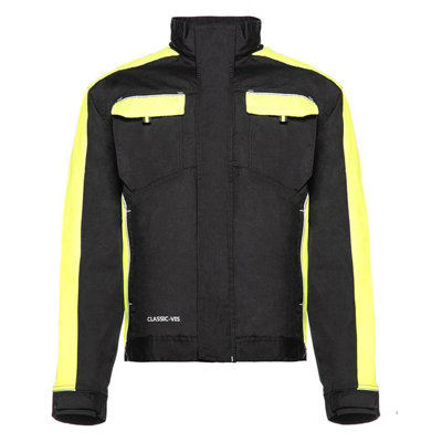 Artmas Hi Vis Work Jacket For Men Size Uk42 WarmAdjustableWith 6 Utility Pockets from B&Q