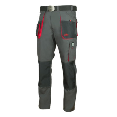 Artmas Greyred Work Trousers For Men Size Uk44 With Belt Knee Pad Pockets And Cordura from B&Q