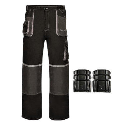Artmas Work Trousers Size Uk30 With Knee Pads Cordura Knees Hi-Vis Trim from B&Q