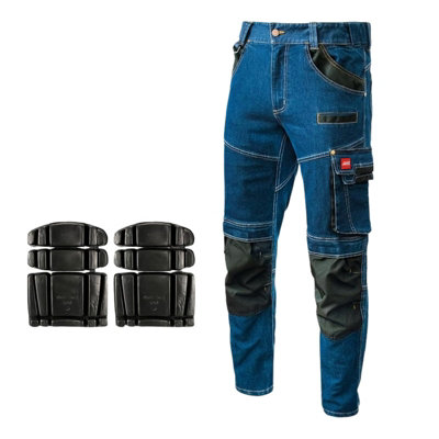 Artmas Stretch Work Jeans For Men Size Uk46 Reinforced Knees Multi Pockets +Kneepads from B&Q