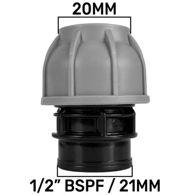 Mdpe Compression Straight Joiner 20mm1/2"bspf Coupling  Pn10 Water Pipe Joiner from B&Q