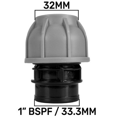 Mdpe Compression Straight Joiner 32mm1"bspf Coupling  Pn10 Water Pipe Joiner from B&Q
