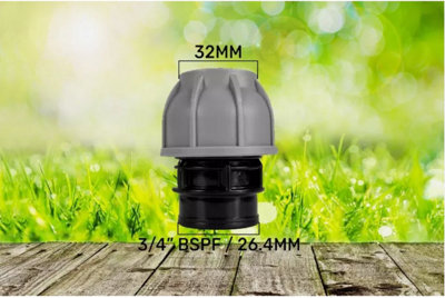 Mdpe Compression Straight Joiner 32mm3/4"bspf Coupling  Pn10 Water Pipe Joiner from B&Q