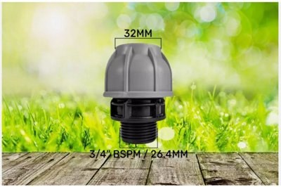 Mdpe Compression Straight Joiner 32mm3/4"bspm Coupling  Pn10 Water Pipe Joiner from B&Q