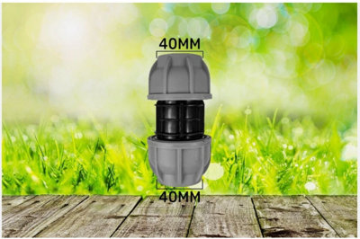 Mdpe Compression Straight Joiner 40mm  Coupling  Pn10 Water Pipe Joiner from B&Q