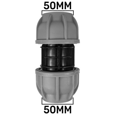 Mdpe Compression Straight Joiner 50mm  Coupling  Pn10 Water Pipe Joiner from B&Q