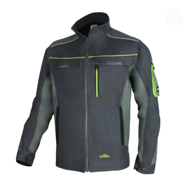 46 Inch 62 Eu Artmas Stretch Slim Work Jacket For Men Fluorescent Stripes Warm Adjustable Multiple Zip Pockets from B&Q