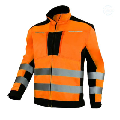 34 Inch 50 Eu Artmas Flash Orange Hi Vis Work Jacket Class 2 Safety Outerwear For Men Waterproof Windproof Reflective from B&Q