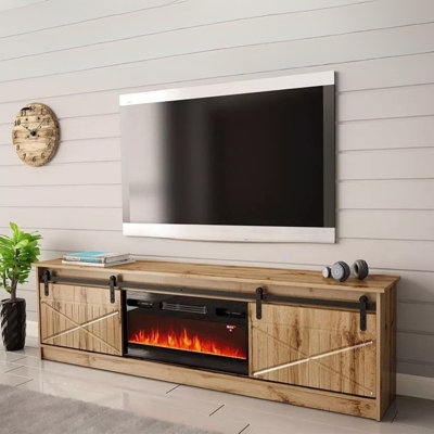 Granero Tv Cabinet With Built In Electric Fireplace Modern Living Room Entertainment Unit Wotan from B&Q