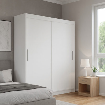 Bega I 180 Sliding Wardrobe With Hanging Rail And Shelves White from B&Q