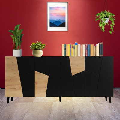 Etna Chest Of Drawers For Modern Interiors Black With Oak Craft from B&Q