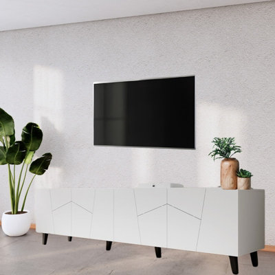 Etna 200 Cm Modern Tv Cabinet Sideboard White from B&Q
