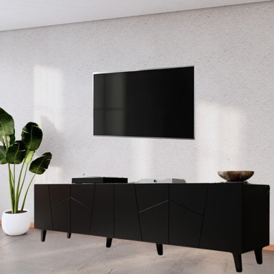 Etna 200 Cm Modern Tv Cabinet Sideboard Black from B&Q
