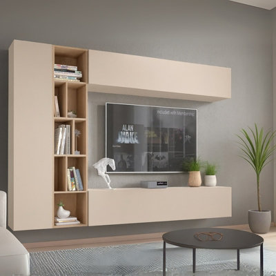 - Kodita Modern Hanging Wall Unit Cashmere Cremona Oak