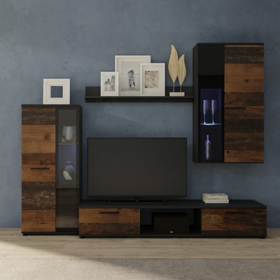 Salsa Living Room Modern Wall Unit Old Style Matera With Led Lights from B&Q