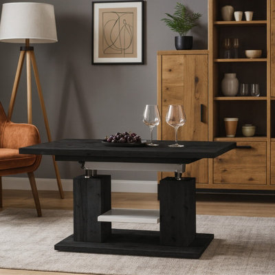 Iso Extendable Table 110 To 170 Cm X 65 Cm Dark Concrete White Shelf Silver Crossbar from B&Q