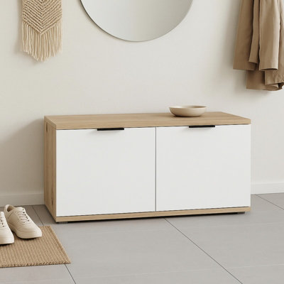 Clif St 100 Modular Hallway System Storage Cabinet Artisan Oak White from B&Q