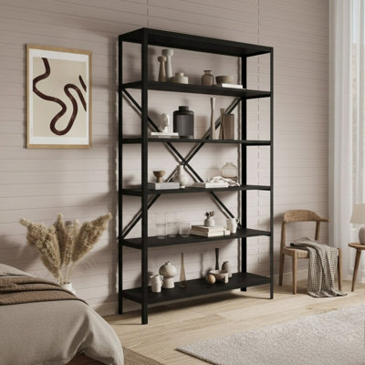 Ralph Industrial Style Bookcase Black from B&Q