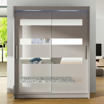 Westa Xiii 150 Cm Sliding Door Wardrobe With Mirrors And Rgb Led Lights Cashmere from B&Q