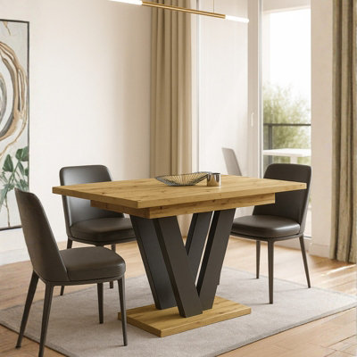 Lara Extendable Dining Table 130 To 210 Cm Modern Design Artisan Oak from B&Q