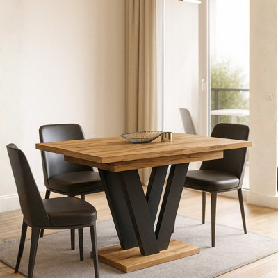 Lara Extendable Dining Table 130 To 210 Cm Modern Design Craft Oak from B&Q